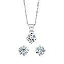 Cubic Zirconia Earrings and Pendant Gift Set