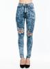 High Waist Knee Distressed - Dark Blue High Waist Knee Distressed - Dark Blue