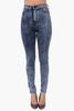 Denim Blue Acid Washed High Waisted Jeans