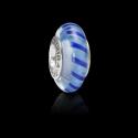 Pandora Bead - Teal Blue Stripes